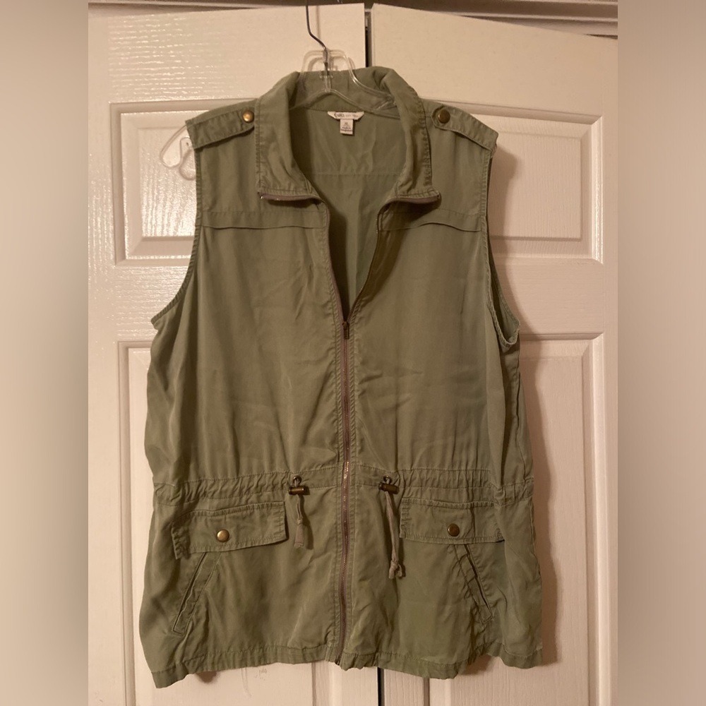 Spring light and breezy utility vest.